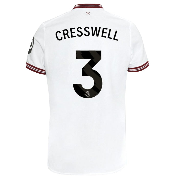 Umbro West Ham Cresswell Away Jersey w/ EPL + No Room For Racism Patches 23/24 (White)