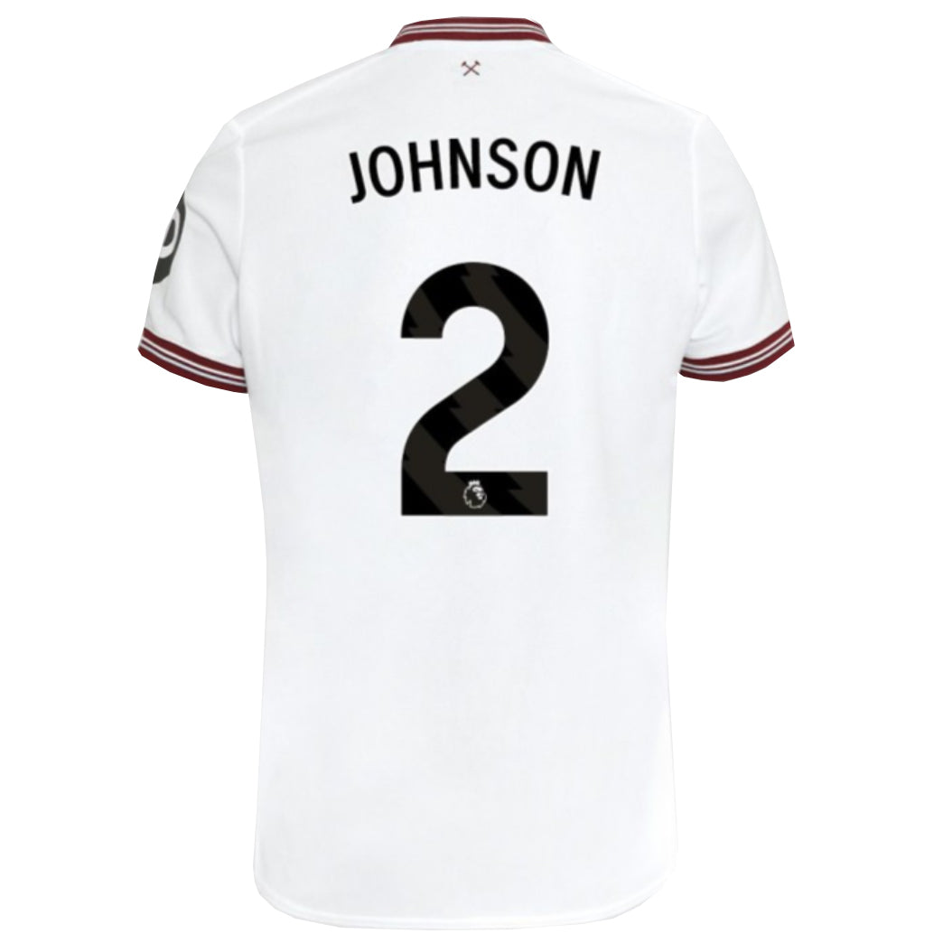 Umbro West Ham Johnson Away Jersey w/ EPL + No Room For Racism Patches 23/24 (White)