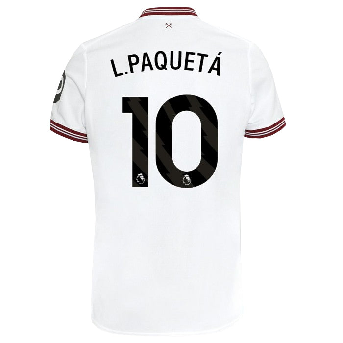 Umbro West Ham L. Paqueta Away Jersey w/ EPL + No Room For Racism Patches 23/24 (White)