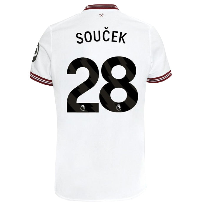 Umbro West Ham Soucek Away Jersey w/ EPL + No Room For Racism Patches 23/24 (White)