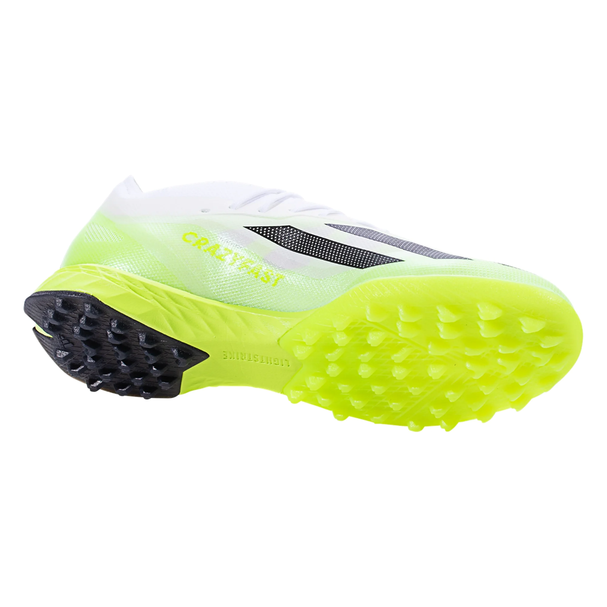 adidas X Crazyfast.1 Turf Soccer Shoes (White/Core Black/Lucid Lemon)