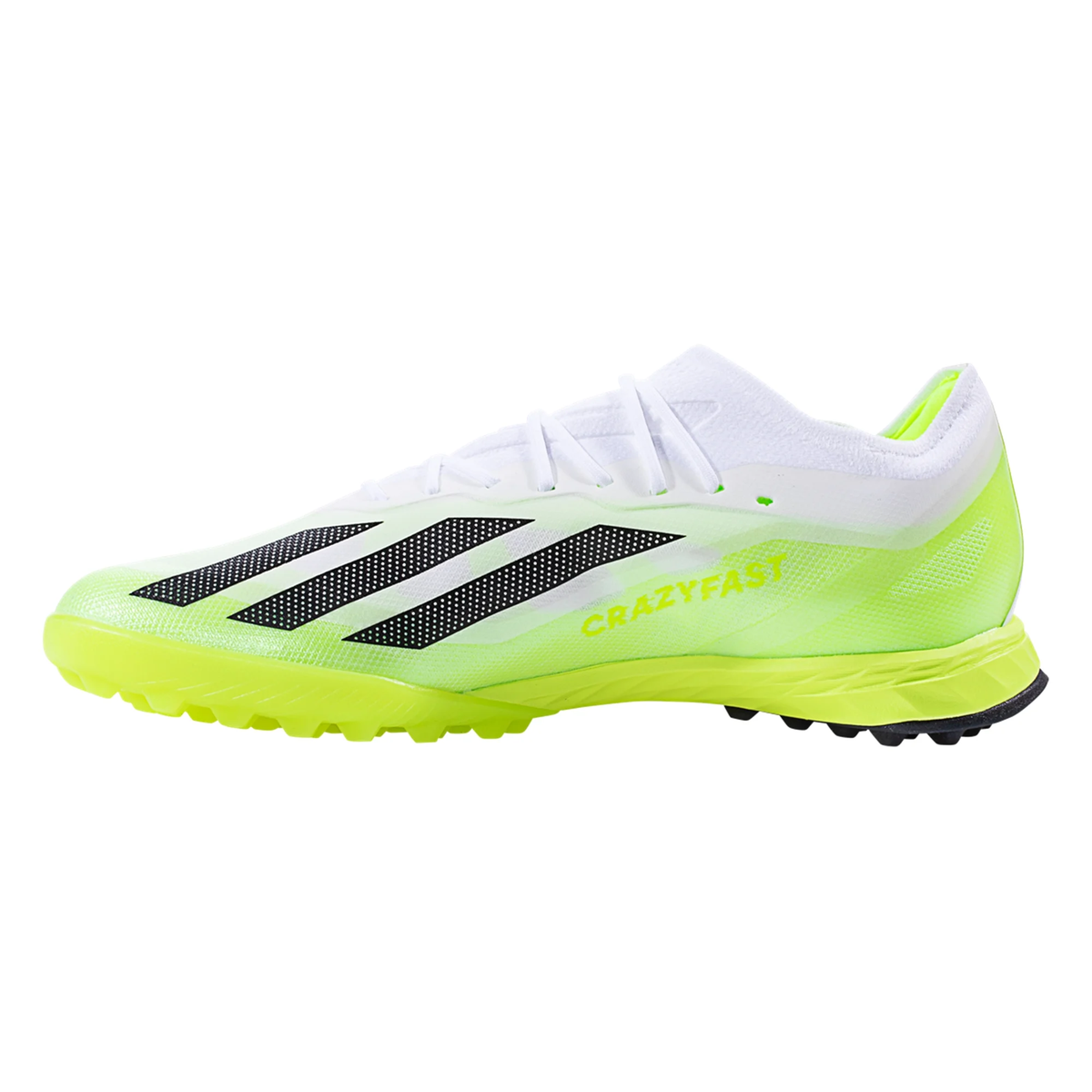 adidas X Crazyfast.1 Turf Soccer Shoes (White/Core Black/Lucid Lemon)