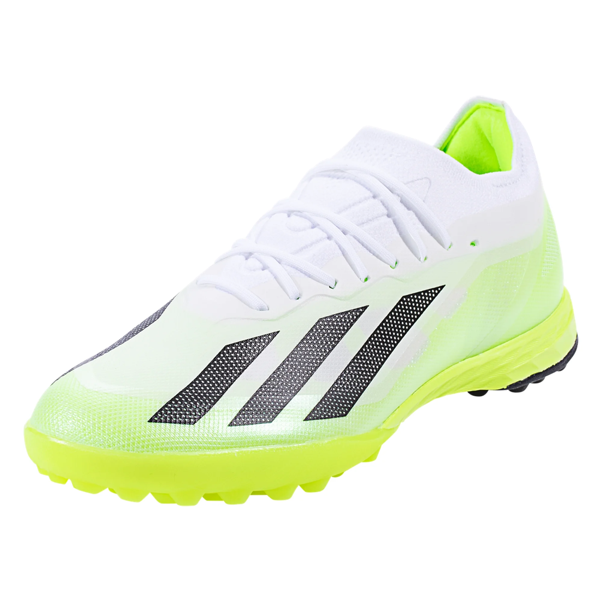 adidas X Crazyfast.1 Turf Soccer Shoes (White/Core Black/Lucid Lemon)