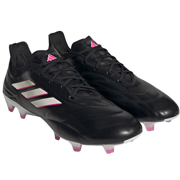 adidas Copa Pure.1 Firm Ground Soccer Cleats (Black/Zero Metallic/Shock Pink)