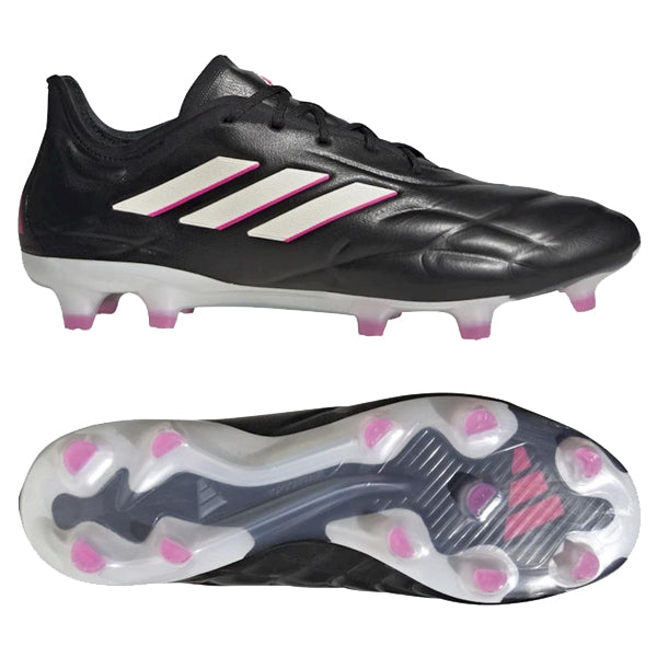 adidas Copa Pure.1 Firm Ground Soccer Cleats (Black/Zero Metallic/Shock Pink)