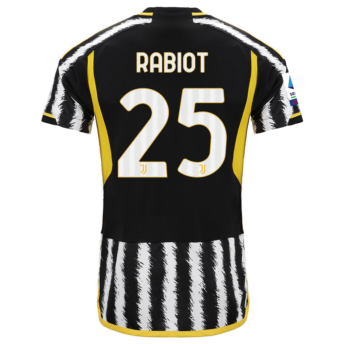 adidas Rabiot Juventus Home Authentic Jersey 23/24 w/ Serie A Patch (Black/White)