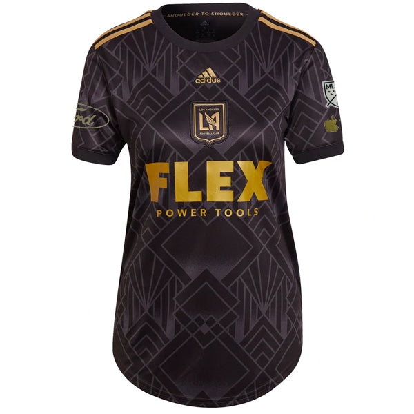 adidas Women&#39;s LAFC Home Stadium Jersey 22/23 w/ MLS + Apple + Ford Patch (Black/Gold)