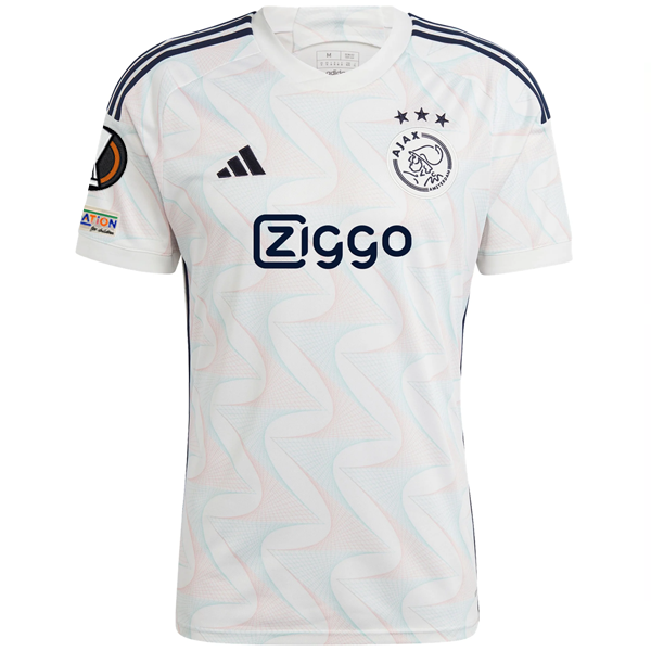 adidas Ajax Silvano Vos Away Jersey w/ Europa League Patches 23/24 (Core White)