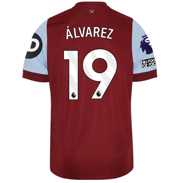 Umbro West Ham United Edson Alvarez Home Jersey w/ EPL + No Room For Racism Patches 23/24 (Claret/Blue)