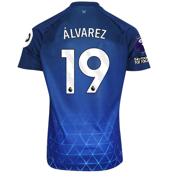 Umbro West Ham Edson Alvarez Third Jersey w/ EPL + No Room For Racism Patches 23/24 (Navy/Sky Blue)