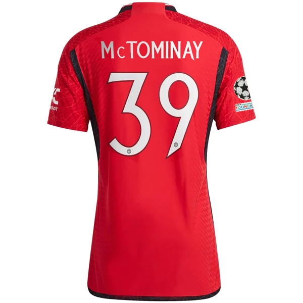 adidas Manchester United Authenitc Scott McTominay Home Jersey 23/24 w/ Champions League Patches (Team College Red)