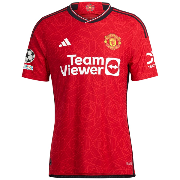 adidas Manchester United Authenitc Scott McTominay Home Jersey 23/24 w/ Champions League Patches (Team College Red)