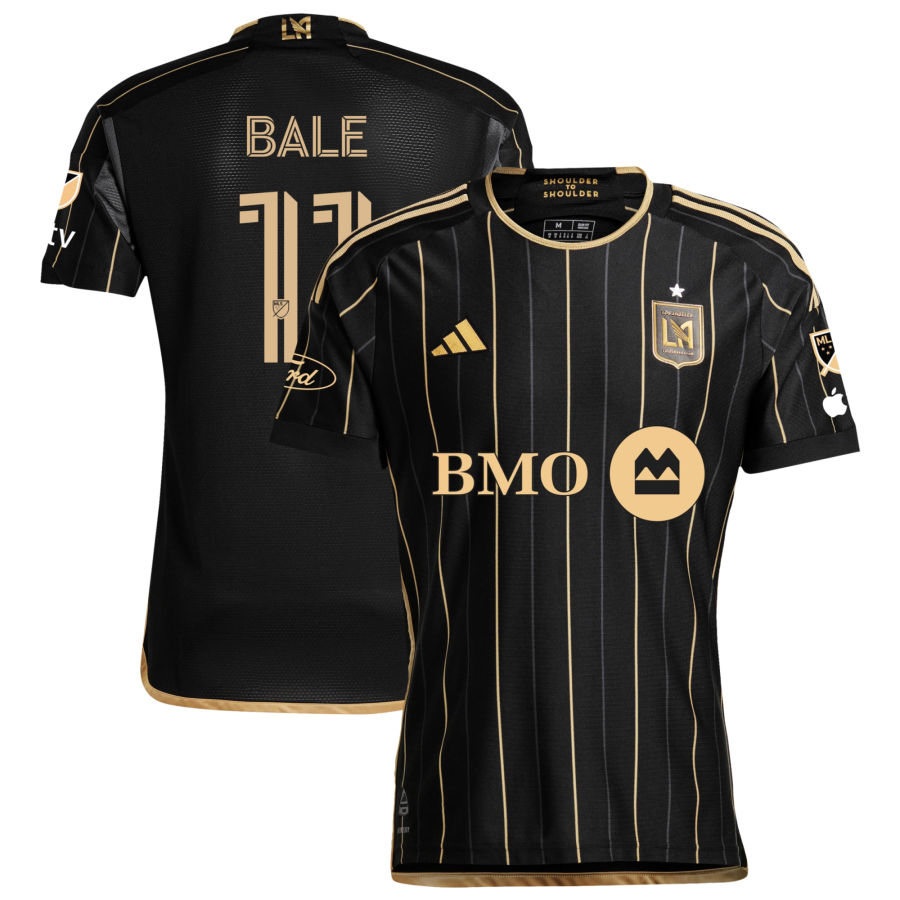 adidas LAFC Authentic Gareth Bale Home Jersey w/ MLS + Apple TV + Ford Patches 24/25 (Black/Gold)