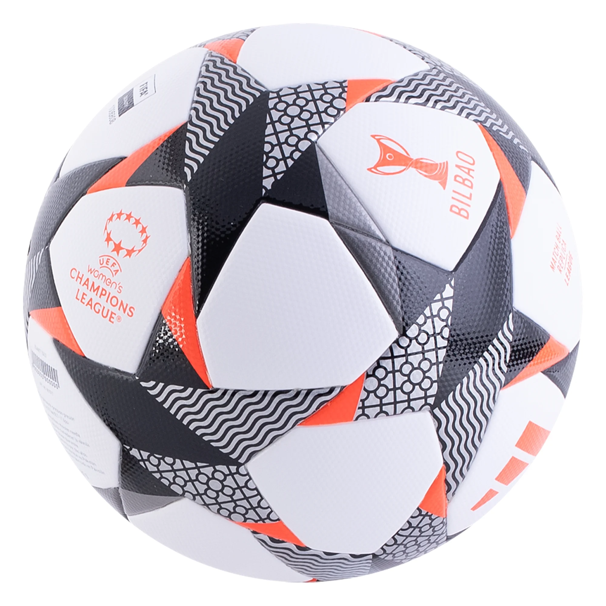 adids Womens Uefa Champions League Top Ball (White/Black/Solar Red)