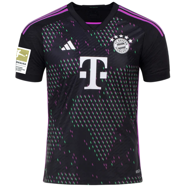 adidas Bayern Munich Authentic Alphonso Davies Away Jersey w/ Bundesliga Champion Patch 23/24 (Black)