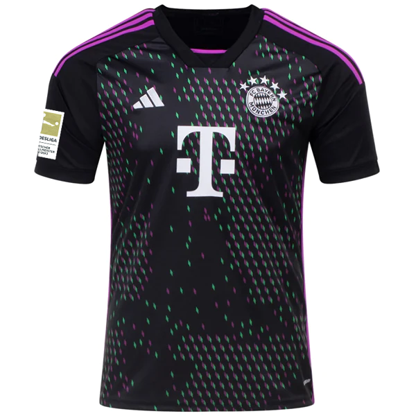 adidas Bayern Munich Serge Gnabry Away Jersey w/ Bundesliga Champions Patch 23/24 (Black)