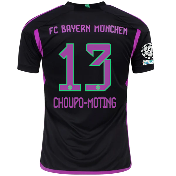 adidas Bayern Munich Eric Maxim Choupo-Moting Away Jersey w/ Champions League Patches 23/24 (Black)