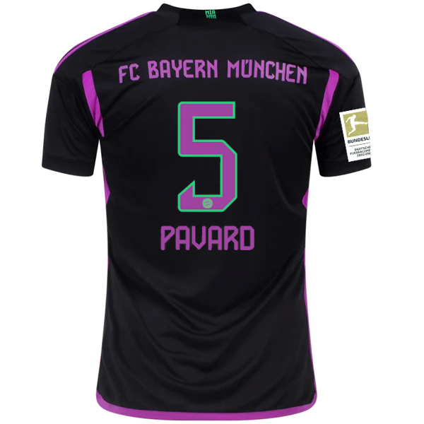 adidas Bayern Munich Benjamin Pavard Away Jersey w/ Bundesliga Champions Patch 23/24 (Black)