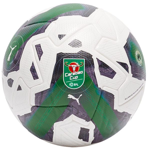Puma Orbita 1 Carabao Cup FQP Official Match Ball (White/Amazon Green)