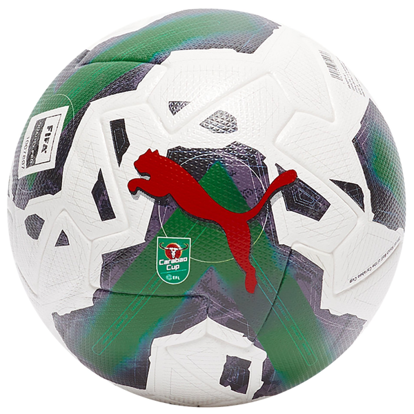 Puma Orbita 1 Carabao Cup FQP Official Match Ball (White/Amazon Green)