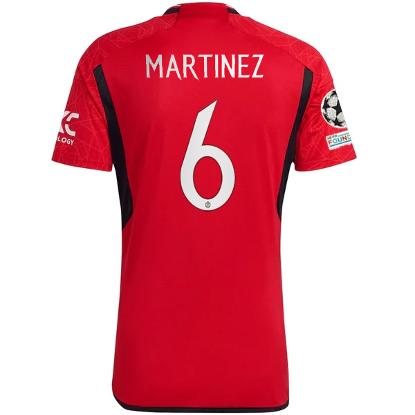 adidas Manchester United Lisandro Martinez Home Jersey 23/24 w/ Champions League Patches (Team College Red)