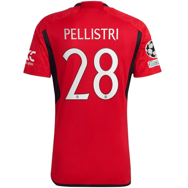 adidas Manchester United Facundo Pellistri Home Jersey 23/24 w/ Champions League Patches (Team College Red)