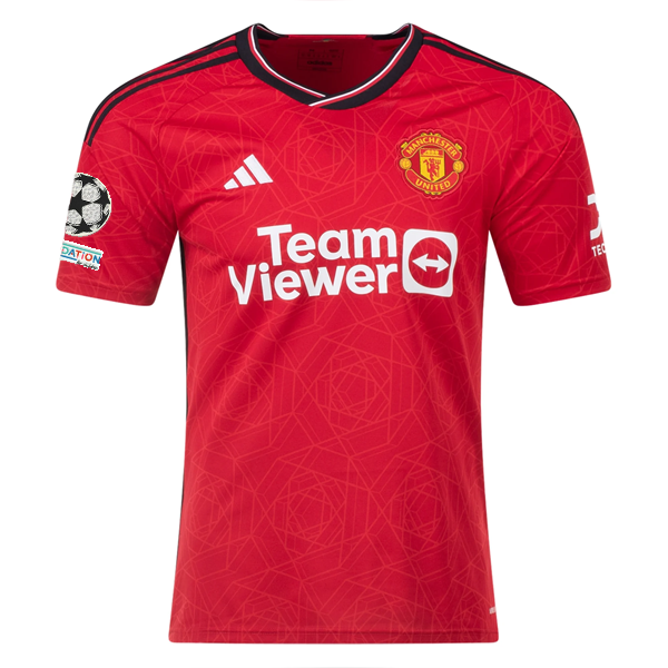 adidas Manchester United Lisandro Martinez Home Jersey 23/24 w/ Champions League Patches (Team College Red)