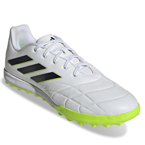 adidas Copa Pure.3 Turf Soccer Shoes (White/Lucid Lemon)