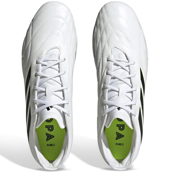 adidas Copa Pure.2 Firm Ground Soccer Cleats (White/Lucid Lemon)