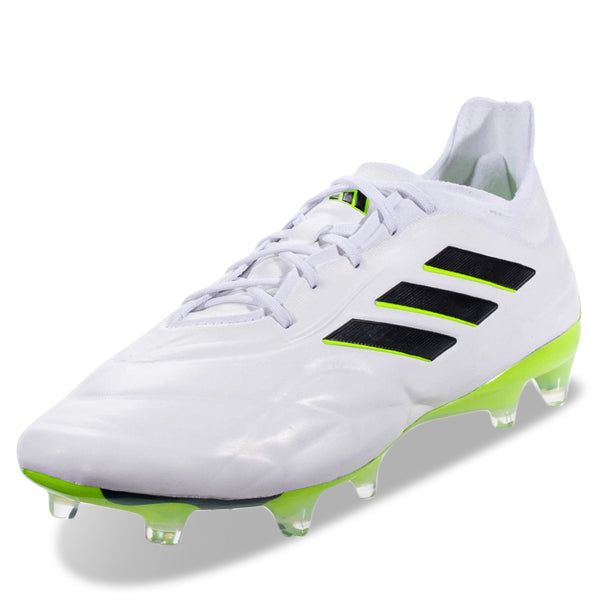 adidas Copa Pure.1 Firm Ground Soccer Cleats (White/Lucid Lemon)