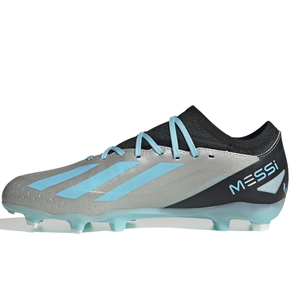 adidas X Crazyfast.3 Messi Firm Ground Soccer Cleats (Silver Metallic/Bliss Blue)