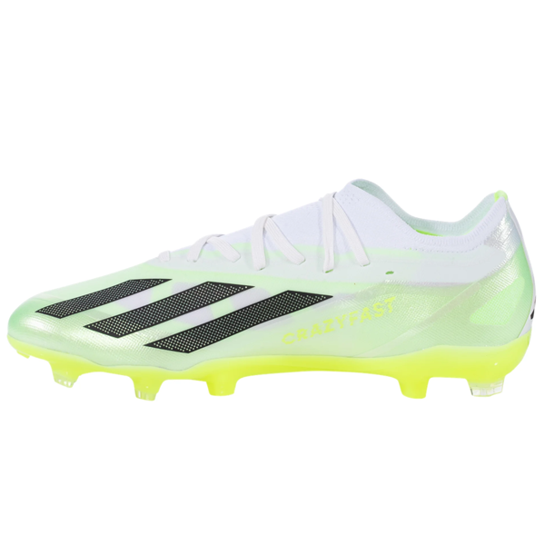 adidas X Crazyfast.2 Firm Ground Soccer Cleats (White/Core Black/Lucid Lemon)