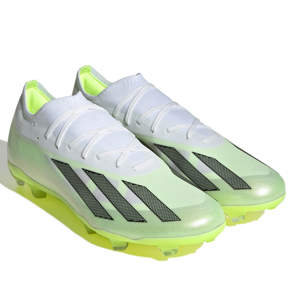 adidas X Crazyfast.2 Firm Ground Soccer Cleats (White/Core Black/Lucid Lemon)