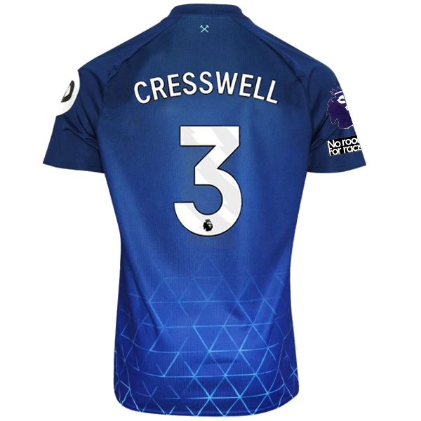 Umbro West Ham Aaron Cressell Third Jersey w/ EPL + No Room For Racism Patches 23/24 (Navy/Sky Blue)