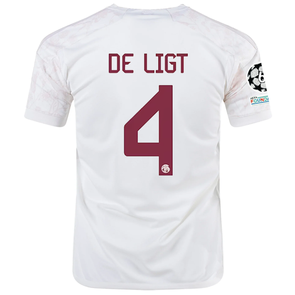 adidas Bayern Munich Matthijs de Ligt Third Jersey w/ Champions League Patches 23/24 (Off White)