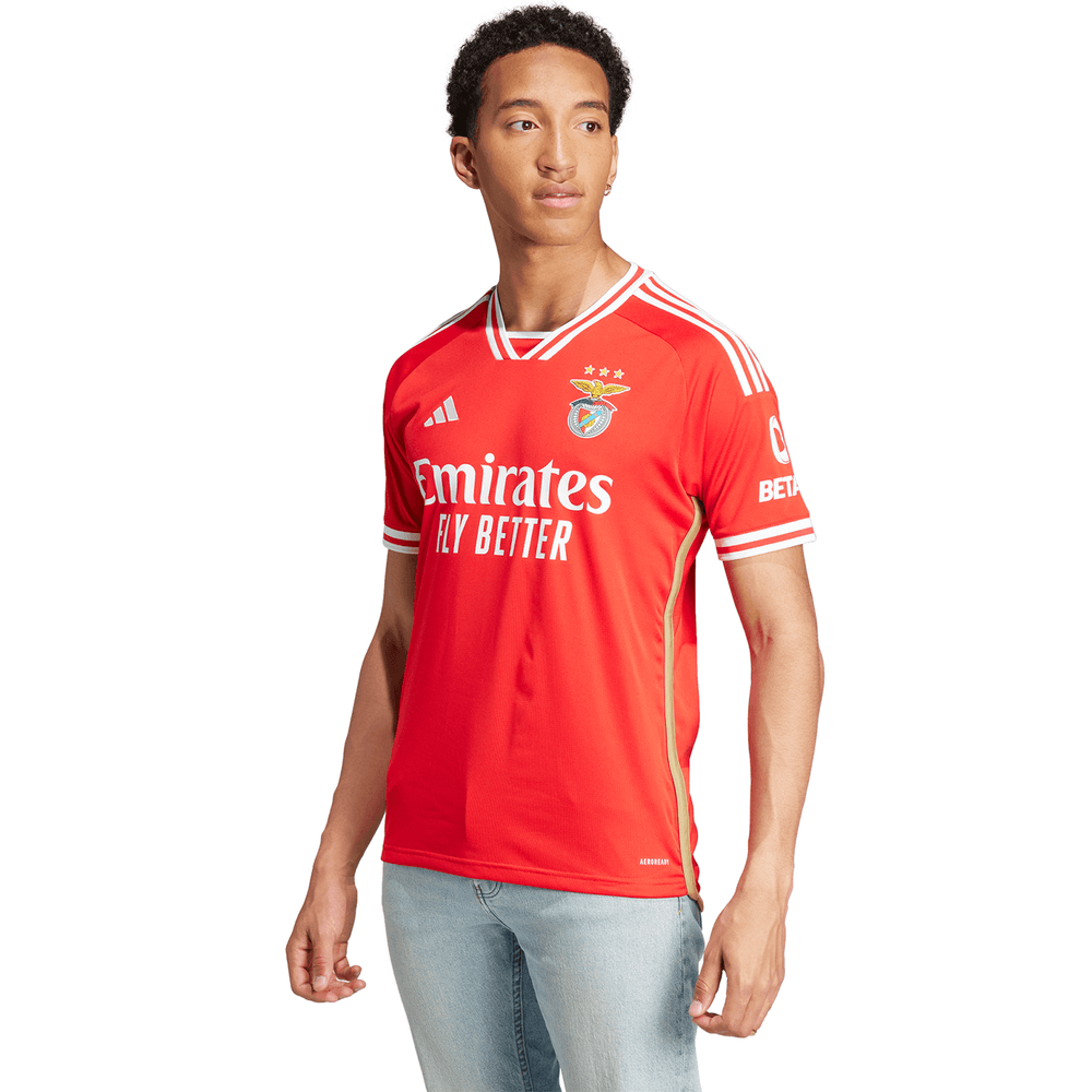 adidas Benfica Men&#39;s Home Stadium Jersey w/ Champions League Patches 23/24 (Red)