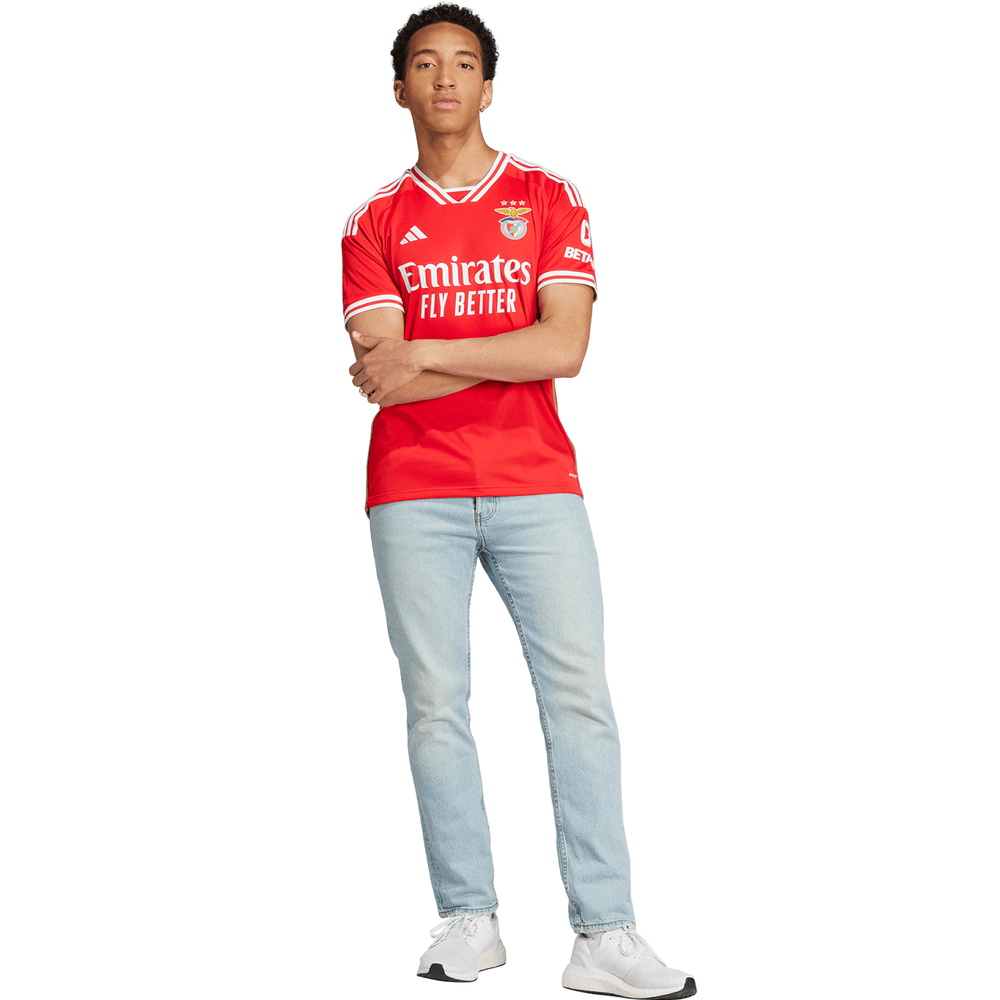 adidas Benfica Men&#39;s Home Stadium Jersey w/ Champions League Patches 23/24 (Red)