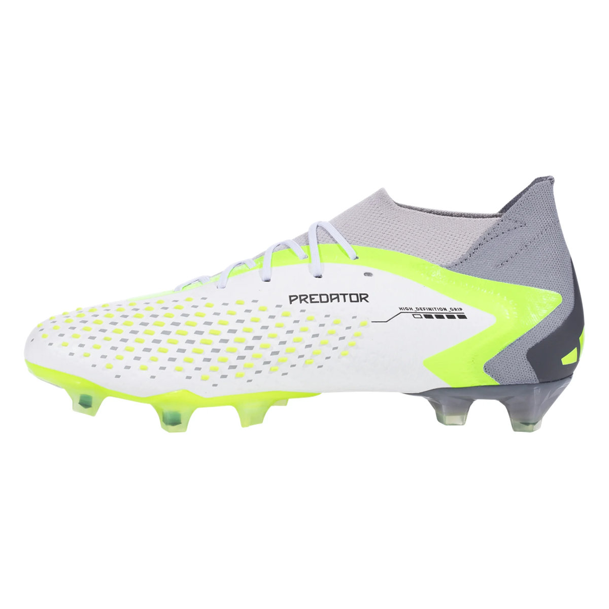 adidas Predator Accuracy.1 Firm Ground Soccer Cleats (White/Core Black/Lucid Lemon)