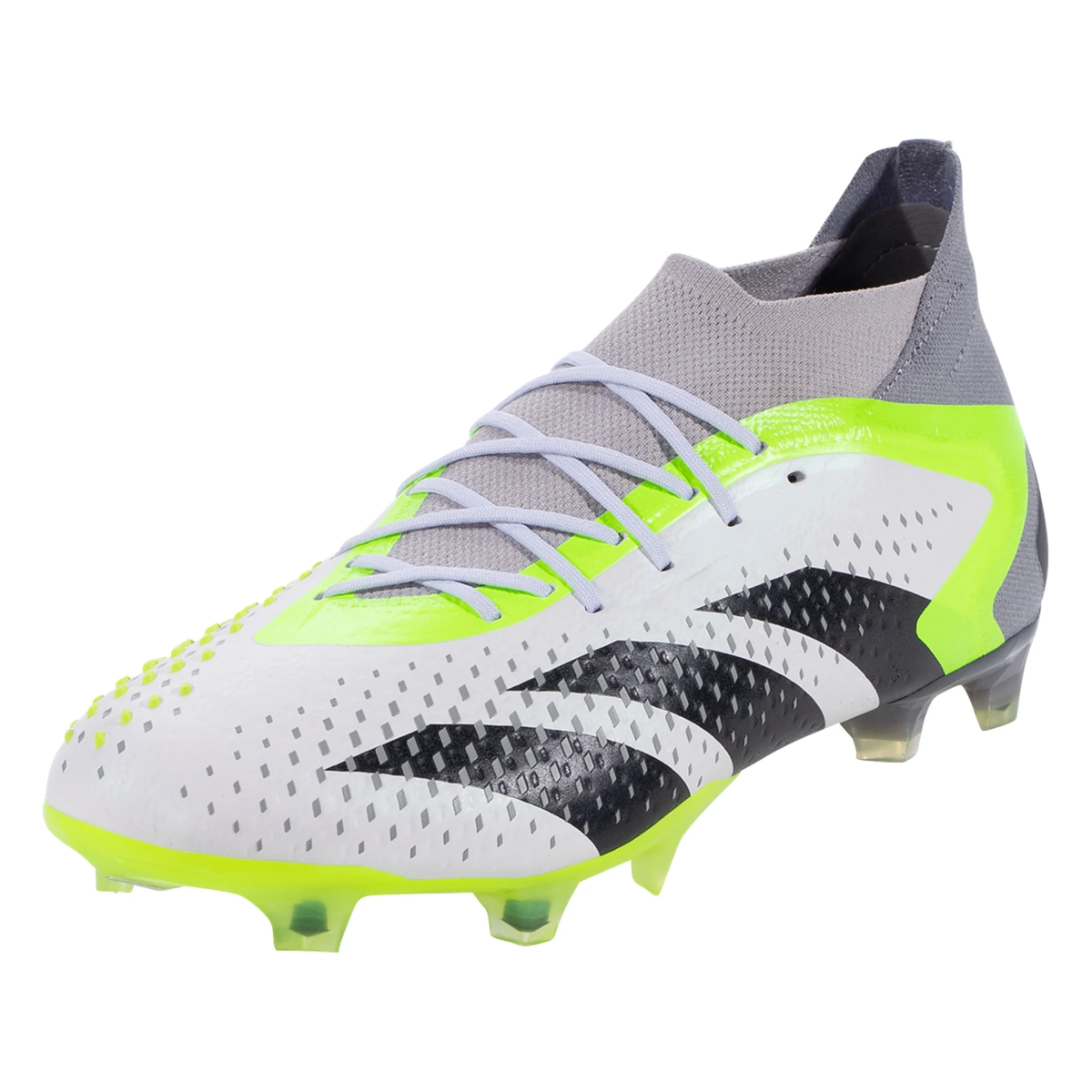 adidas Predator Accuracy.1 Firm Ground Soccer Cleats (White/Core Black/Lucid Lemon)