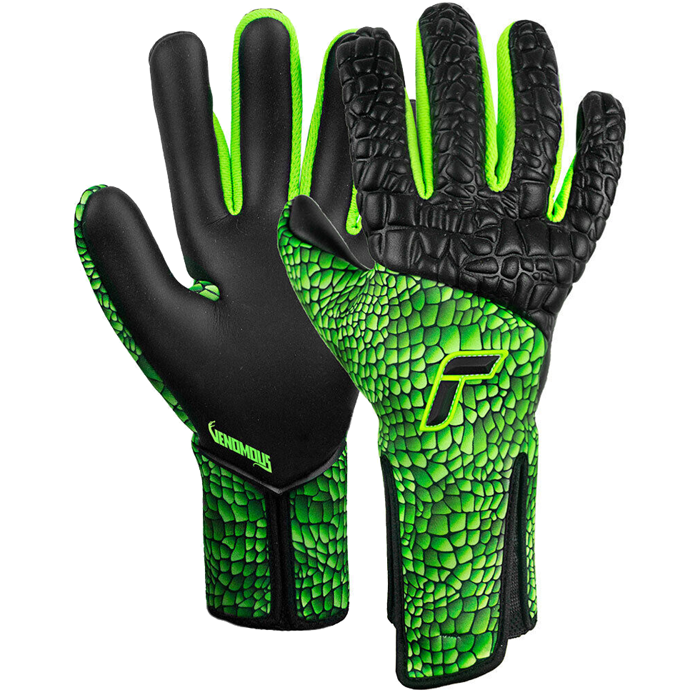 Reusch Venomous Gold X 5010 Goalkeeper Gloves (Black/Venom Green)