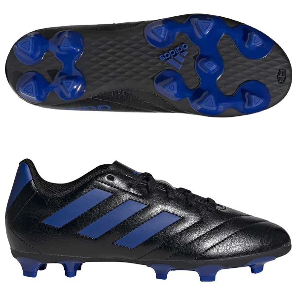 ADIDAS JR. GOLETTO VII FG Soccer Cleats (CORE BLACK/ROYAL BLUE)