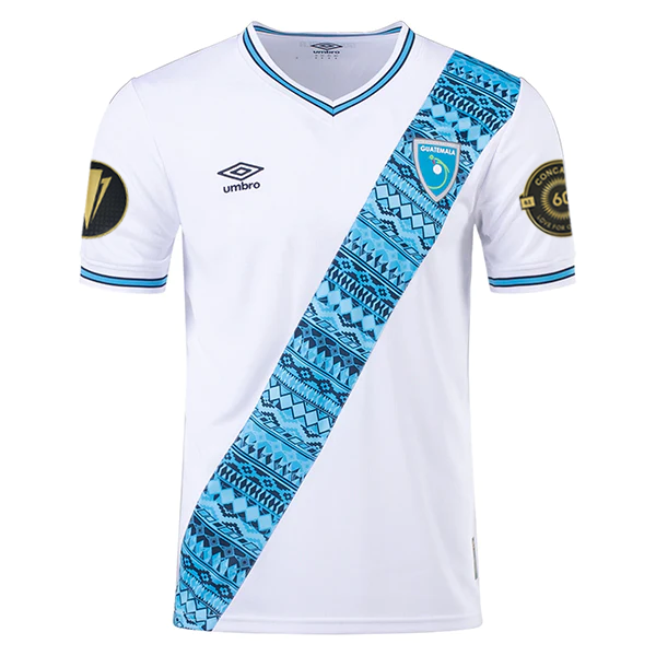 Umbro Guatemala Men&#39;s Home Jersey w/ Gold Cup Patches 23/24 (White/Sky Blue)