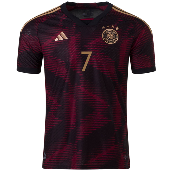 adidas Germany Authentic Kai Havertz Away Jersey 22/23 (Black/Burgundy)