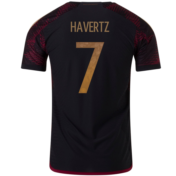 adidas Germany Authentic Kai Havertz Away Jersey 22/23 (Black/Burgundy)