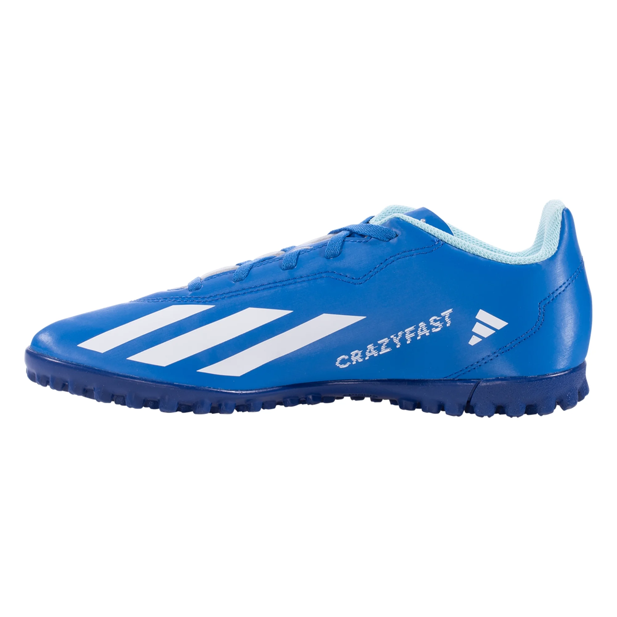 adidas Jr. X Crazyfast.4 Turf Soccer Shoes (Bright Royal/White)