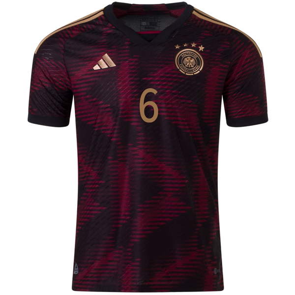 adidas Germany Authentic Joshua Kimmich Away Jersey 22/23 (Black/Burgundy)