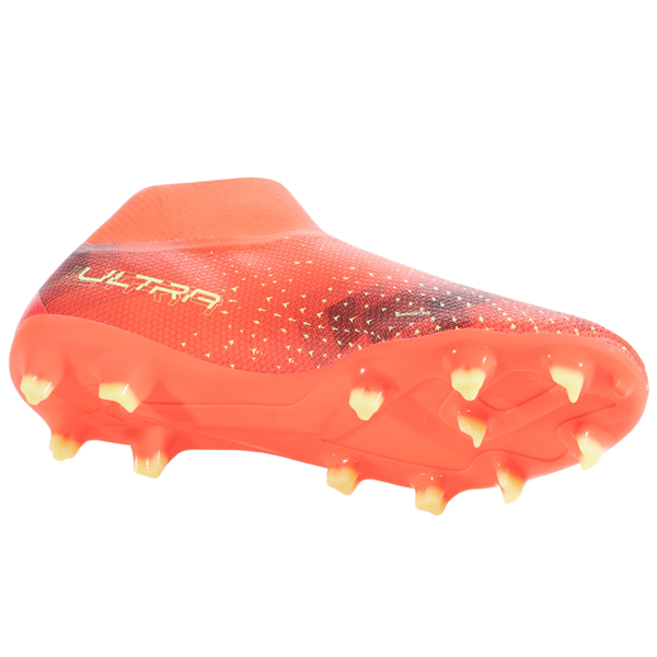 Puma Ultra Match+ Laceless FG/AG Soccer Cleats (Coral/Fizzy Light/Black)