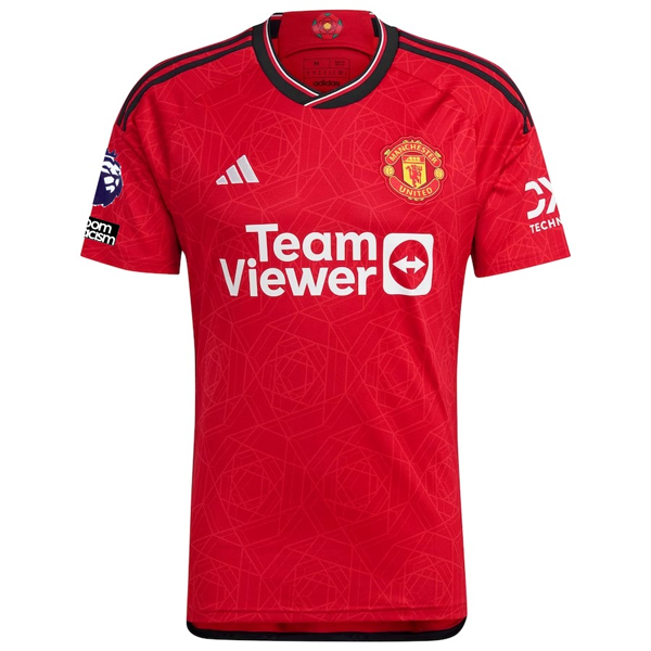 adidas Manchester United Alejandro Garnacho Home Jersey 23/24 w/ EPL + No Room For Racism Patches (Team College Red)