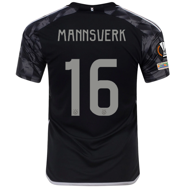 adidas Ajax Sivert Mannsverk Third Jersey w/ Europa League Patches 23/24 (Black)