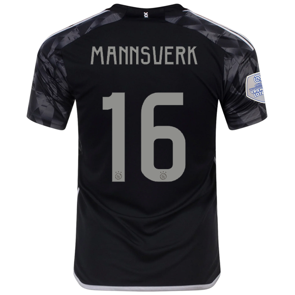 adidas Ajax Sivert Mannsverk Third Jersey w/ Eredivise League Patch 23/24 (Black)